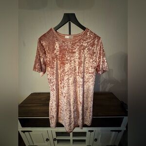 Velvet Heart Pink Crushed Velvet Mini Dress